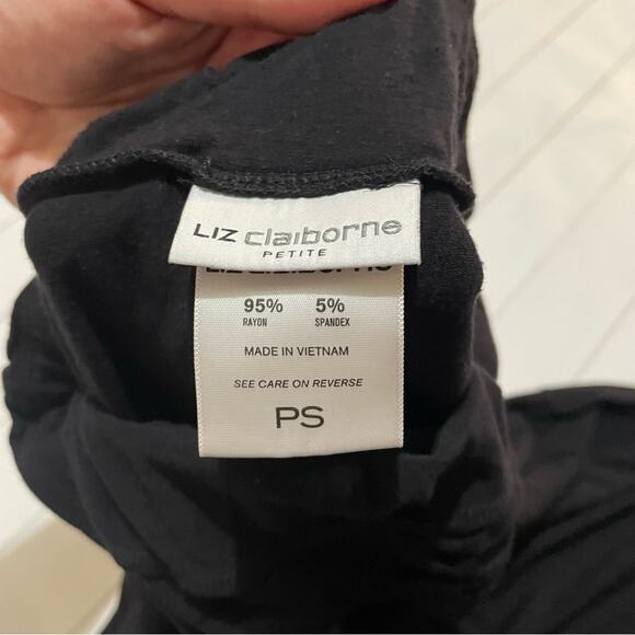 Liz Claiborne Black Jersey Knit Long Modest Midi Maxi Skirt Women’s Small Petite - Picture 3 of 8